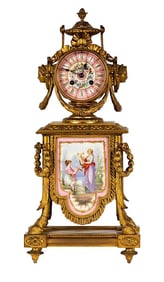 19TH C. ORMOLU MOUNTED SEVRES PORCELAIN CLOCK