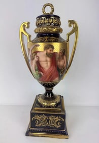 19TH C. ROYAL VIENNA VASE AND COVER