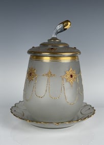 ENAMELLED AND JEWELLED OPALINE PUNCH BOWL