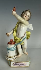 19TH C. MEISSEN MOTO CHERUB