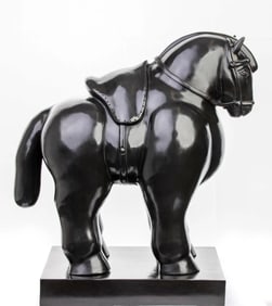 LARGE BOTERO BRONZE HORSE WITH SADDLE