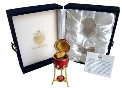 IMPERIAL FABERGE ENAMEL HEN EGG