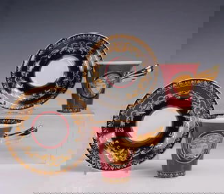 A PAIR OF ROSENTHAL VERSACE CUP AND SAUCER