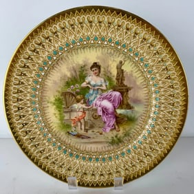 ROYAL VIENNA JEWELLED PORTRAIT PLATE