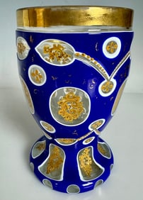 19TH C. ENAMELLED AND GILT MOSER BEAKER