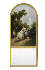 A LOUIS XVI STYLE GILTWOOD TRUMEAUE