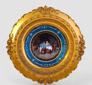 19TH C. FRECH ENAMEL PLAQUE