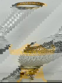 A MAGNIFICENT ORMOLU MOUNTED BACCARAT CRYSTAL VASE