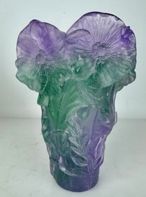 DAUM PATE DE VERRE HIBISCUS VASE
