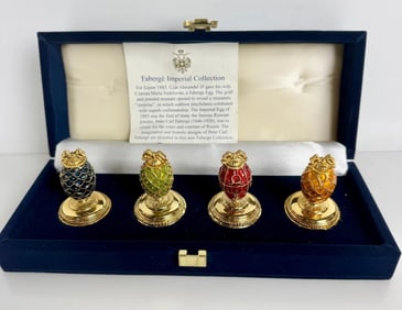 IMPERIAL FABERGE ENAMELLED 24KT GILT CARD HOLDERS