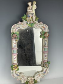 19TH C. DRESDEN PORCELAIN MIRROR