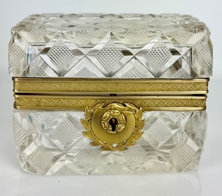 ORMOLU MOUNTED BACCARAT CRYSTAL BOX