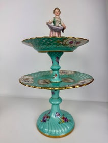 19TH C. MEISSEN 2 TIER CAKE STAND