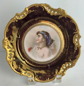 19TH C. ROYAL VIENNA STYLE PORTRAIT PLATE