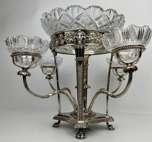 VICTORIAN SILVER PLATE EPERGNE BY MAPPIN AND WEB