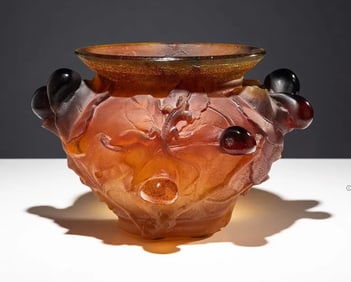 LARGE DAUM PATE DE VERRE BOWL FIGS