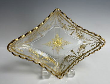 A MOSER GILT INTAGLIO CUT BOWL