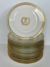 SET OF 12 IMPERIAL SEVRES PORCELAIN PLATES