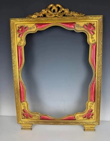 LARGE FRENCH ENAMEL PICTURE FRAME