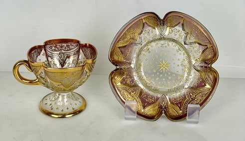 MOSER GILT MOSER CUP AND SAUCER