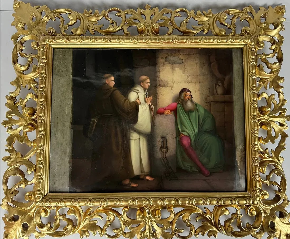 A LARGE BERLIN KPM PORCELAIN PLAQUE: Circa 1900. Porcelain measures 16 inches x 12 inches unframed . Excellent condition. Estimate $2500-3000