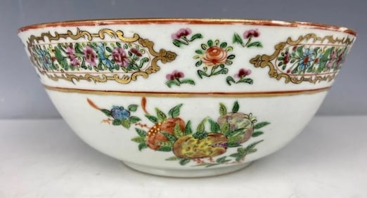 19TH C. PERSIAN MARKET CHINESE CANTON PORCELAIN BOWL