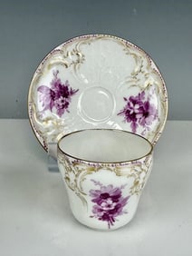 19TH C. BERLIN KPM DEMITASSE CUP AND SAUCER