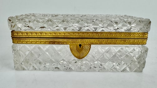 A LARGE ORMOLU MOUNTED BACCARAT BOX
