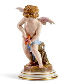 A LARGE 19TH C. MEISSEN CHERUB