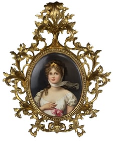 A LARGE BERLIN KPM PORCELAIN PLAQUE SIGNED WAGNER