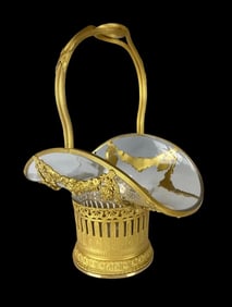 DORE BRONZE AND BACCARAT CRYSTAL BASKET