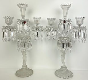 A LARGE PAIR OF BACCARAT ENFANT CANDELABLRA