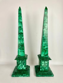 A PAIR OF MALACHITE OBLISQUES