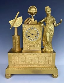 A MAGNIFICENT EMPIRE BRONZE CLOCK