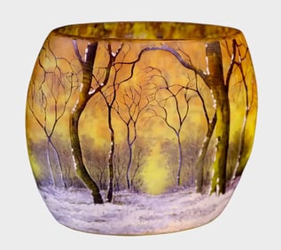DAUM NANCY WINTER SCENE VASE