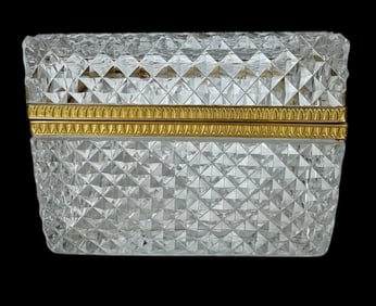 LARGE ORMOLU MOUNTED BACCARAT CRYSTAL BOX