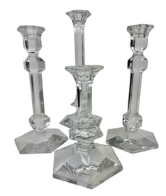 SET OF 4 VAL ST LAMERT CRYSTAL CANDELHOLDER