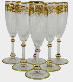 6 BACCARAT CHAMPAGNE FLUTES