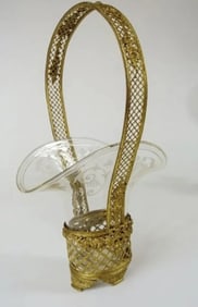 19TH CENTURY ORMOLU AND BACCARAT GLASS BASKET