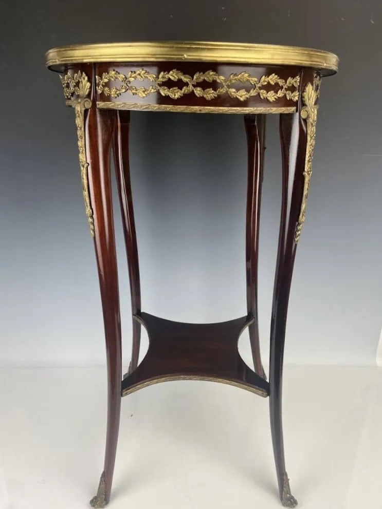 ORMOLU MOUNTED MARBLE TOP OCCASIONAL TABLE (1 of 4)