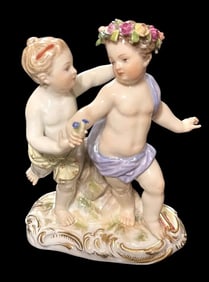 19TH C. MEISSEN GROUP OF DANCING CHERUBS