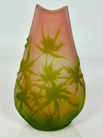 A MINIATURE GALLE GLASS VASE