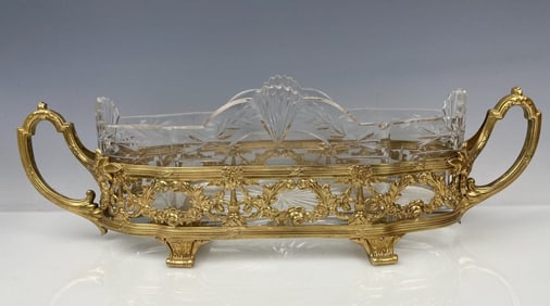 19TH C. ORMOLU MOUNTED BACCARAT CRYSTAL CENTERPIECE