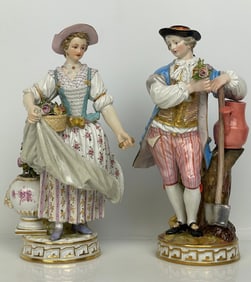 A PAIR OF 19TH C. MEISSEN FIGURES