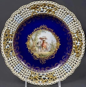 19TH C. RETICULATED MEISSEN PLATE