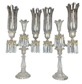 A LARGE PAIR OF SIGNED BACCARAT HURRICANE