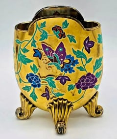 A MAGNIFICENT GOLD MOSER ENAMELLED VASE