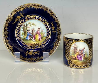 ROYAL VIENNA STYLE CUP AND SAUCER