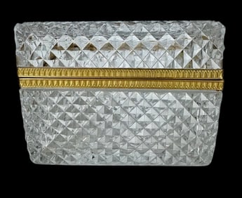 LARGE ORMOLU MOUNTED BACCARAT CRYSTAL BOX