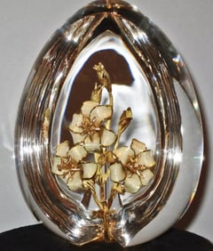 STEUBEN 18KT GOLD AND ENAMEL CRYSTAL EGG
